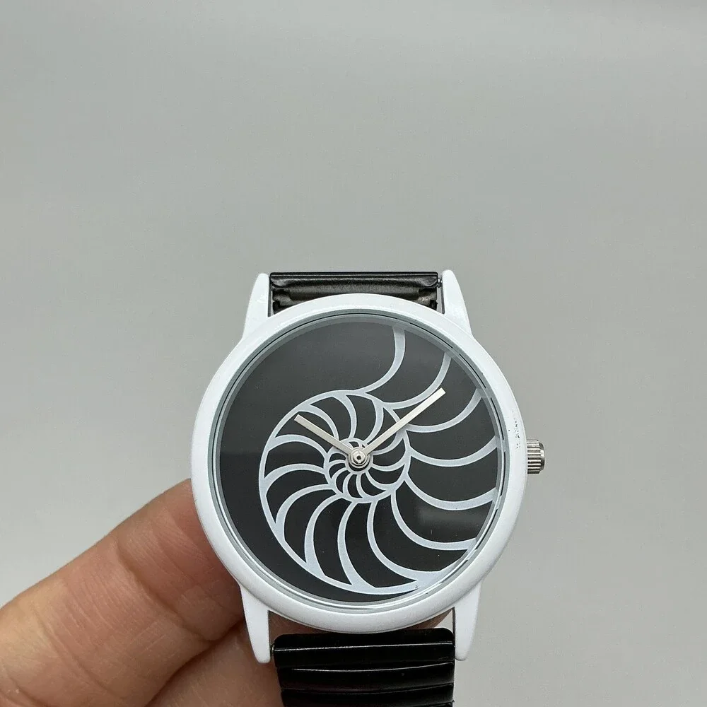 The Dali Museum Womens Watch 34mm Black Spiral Dial Stretch Band in Box